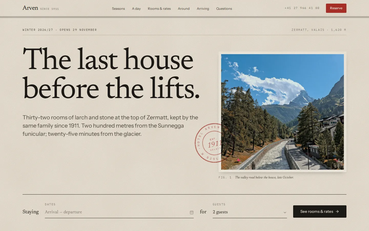 Alpine Hotel — home page