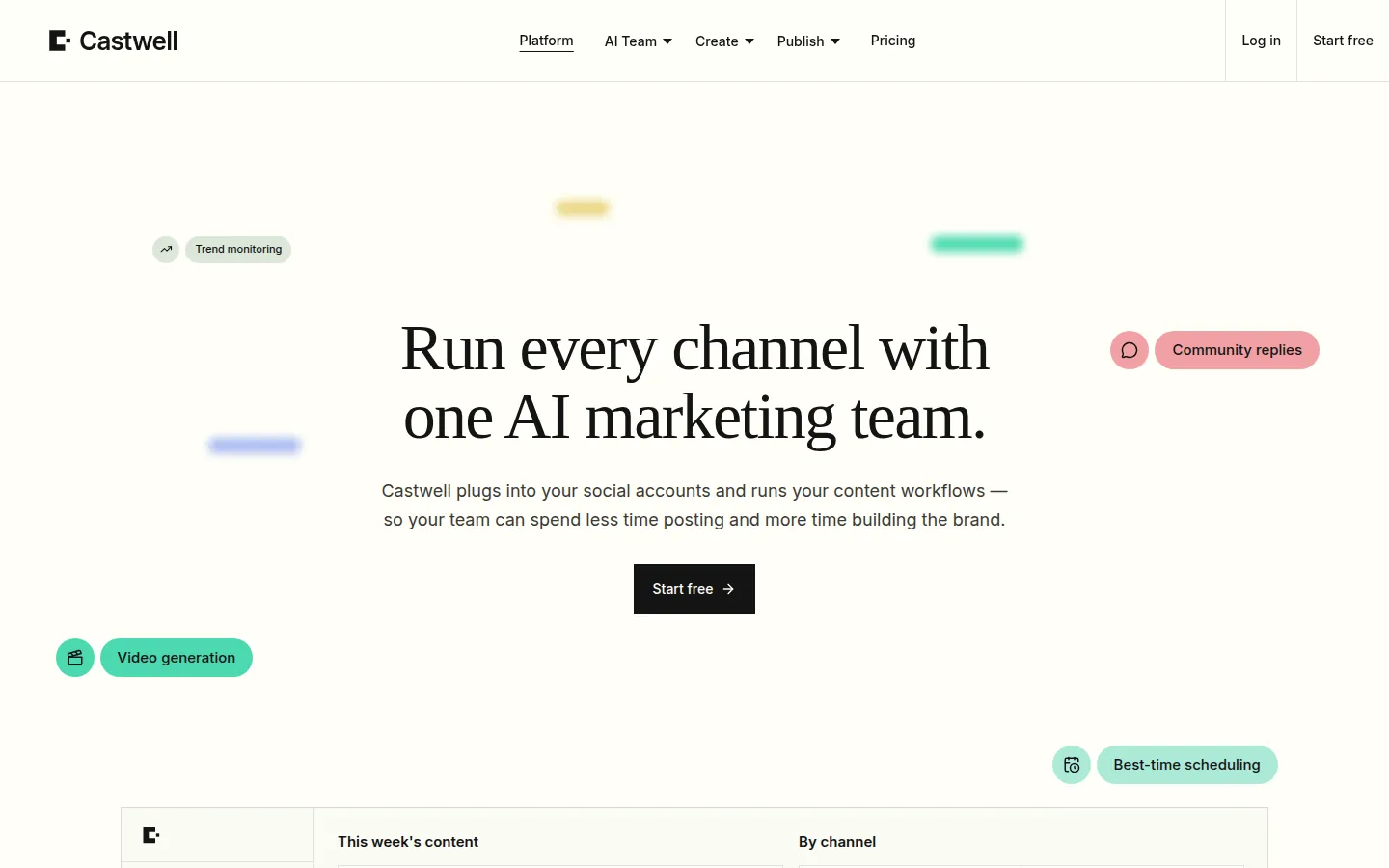 Castwell — AI Social Media Manager — home page