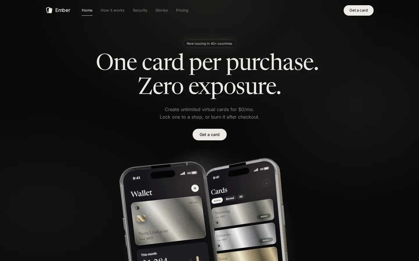 Ember Cards — home page