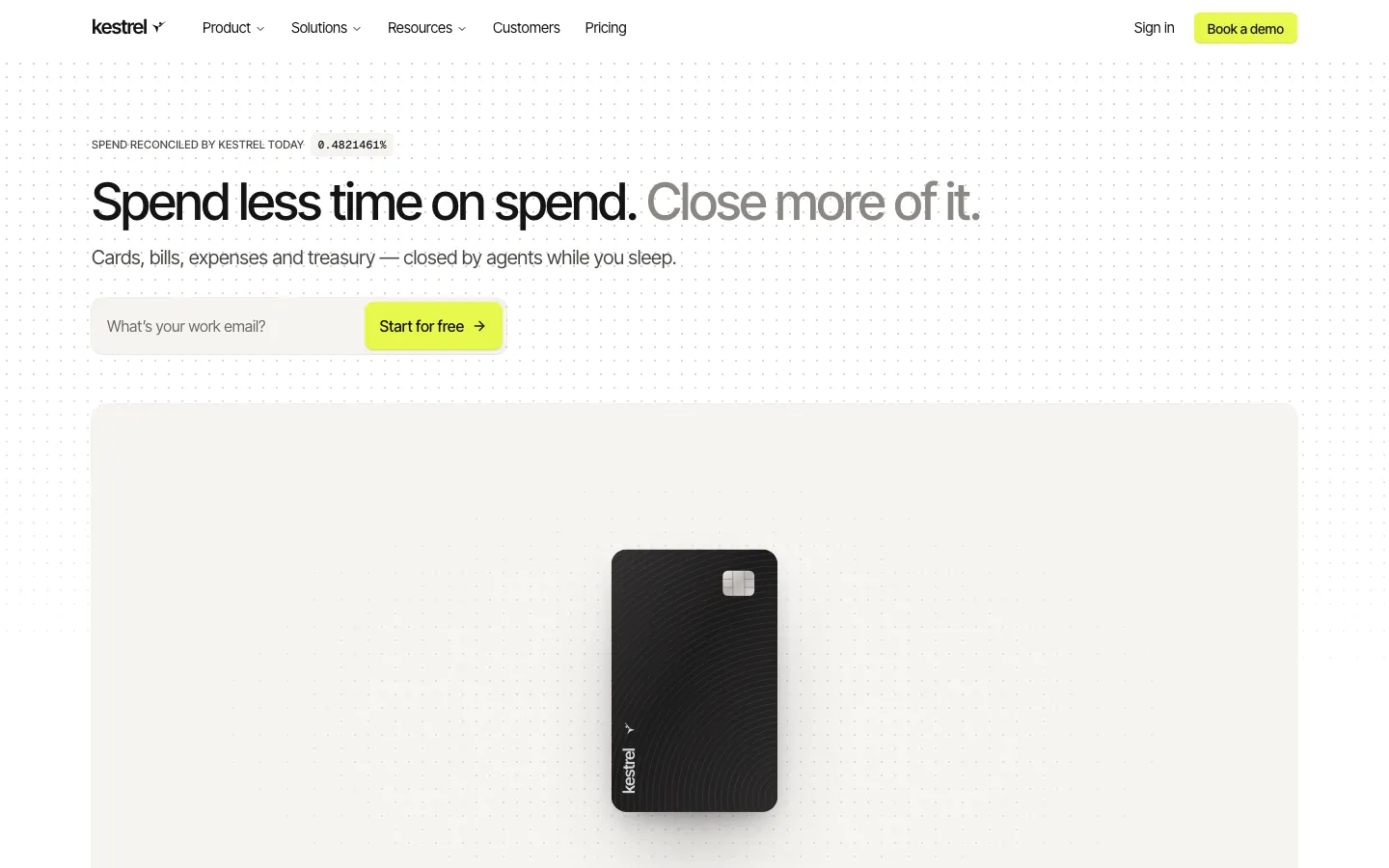 Kestrel — Spend Management — home page