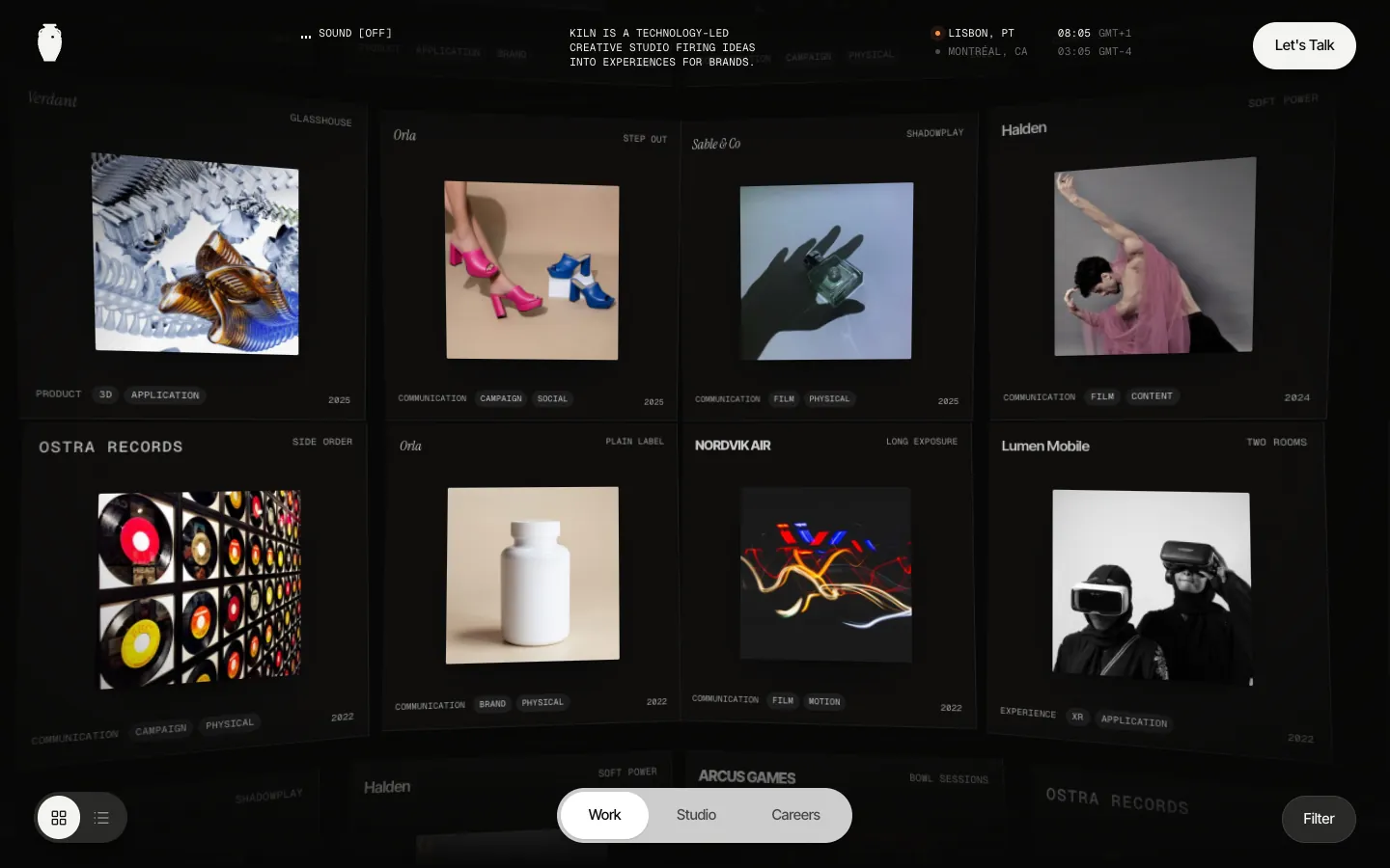 Kiln — Creative Technology Studio — home page