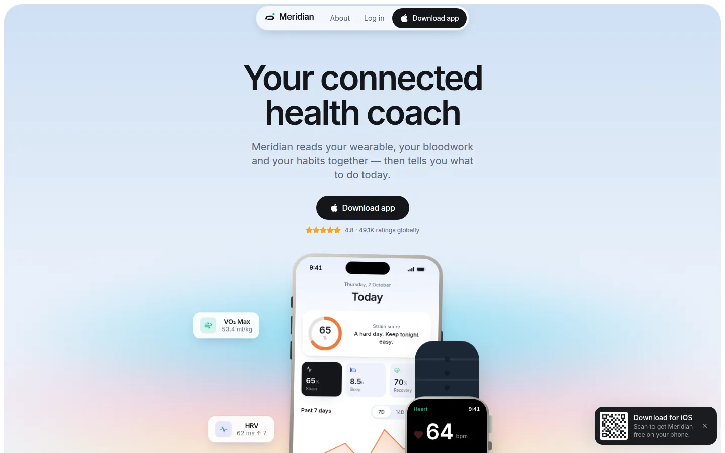 Meridian — Health Coach — home page