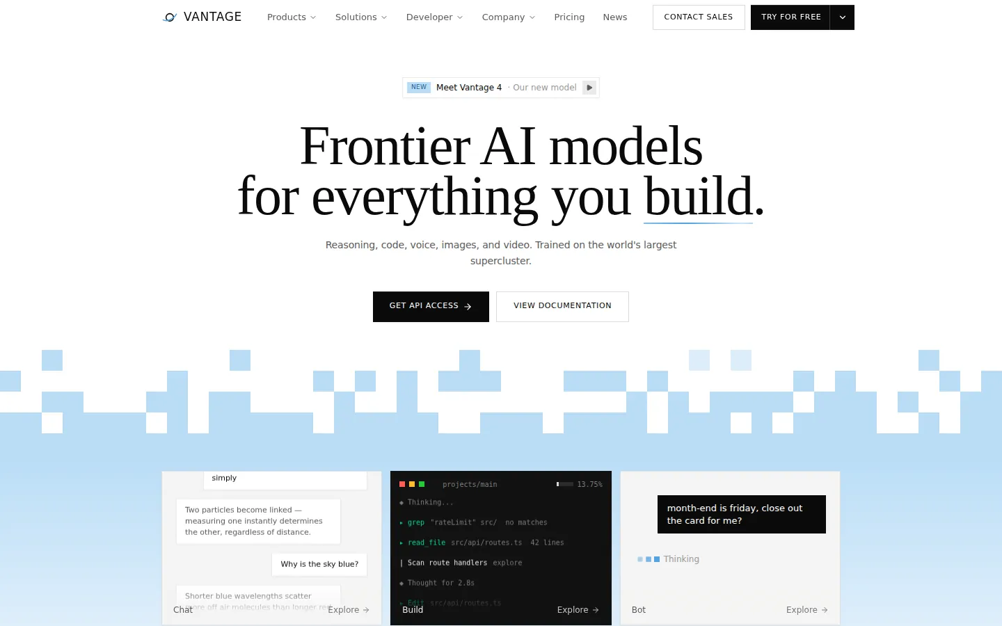 Vantage — AI Models — home page