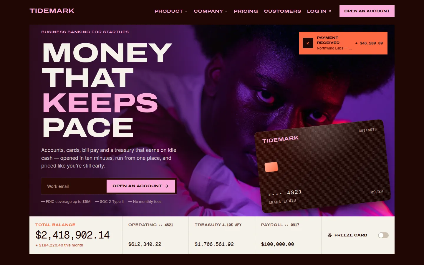 Tidemark — Fintech — home page